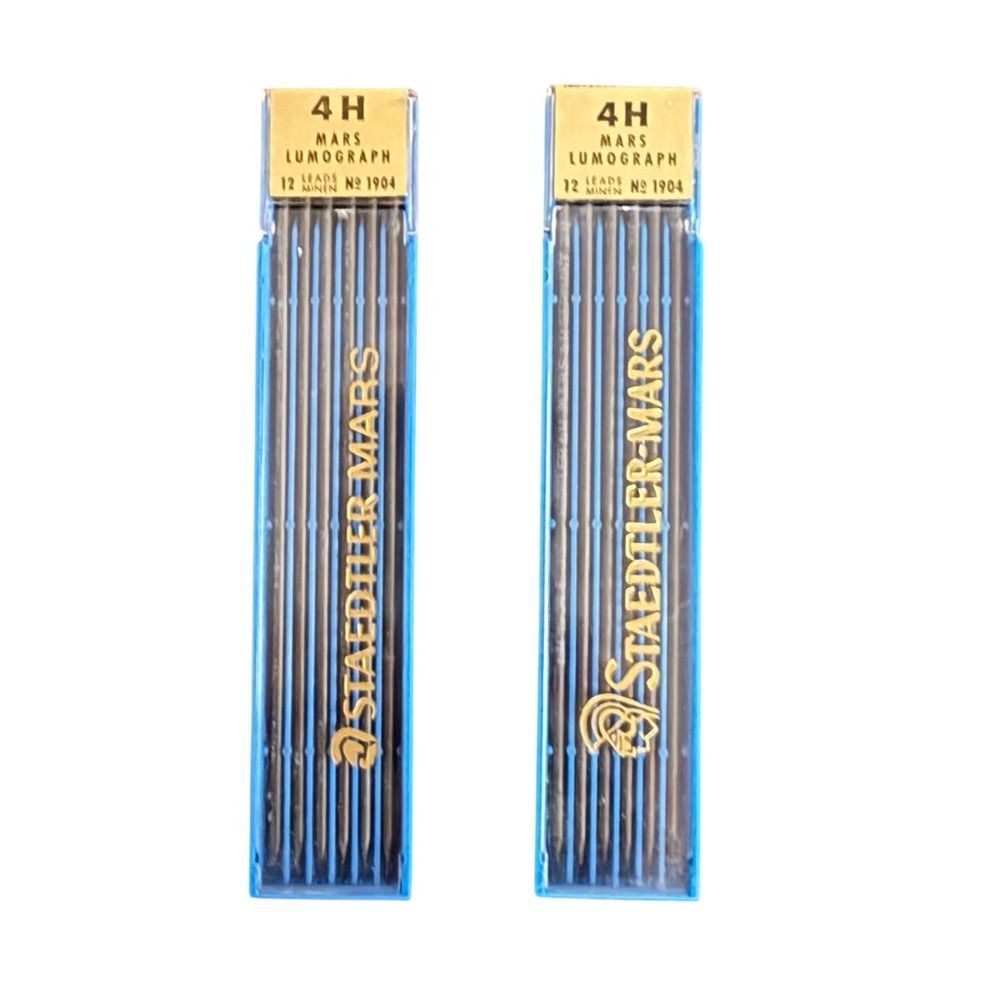 Vintage Staedtler Mars No. 1904 4H Mars Lumograph Pencil Leads 2 Boxes 24 Total